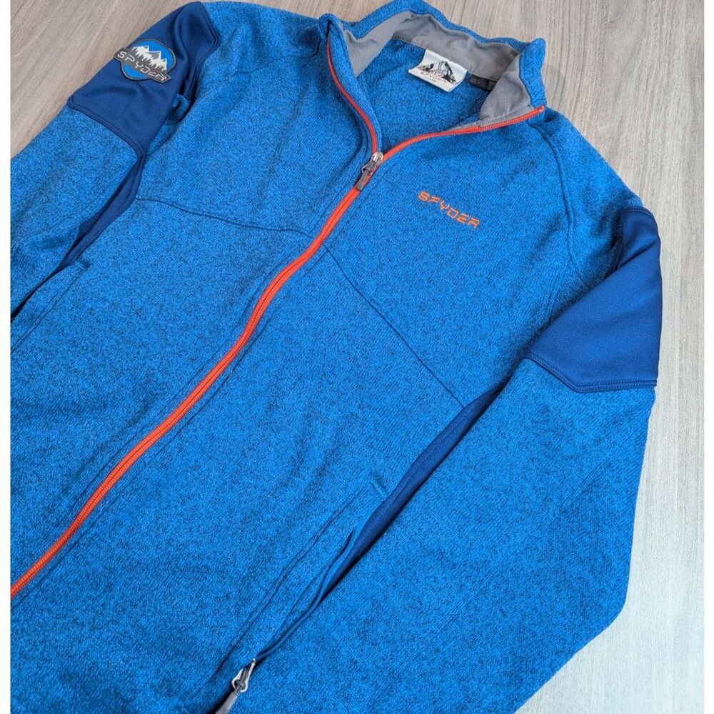 Spyder Men's Full Zip Fleece Jacket Sweater Blue Size L